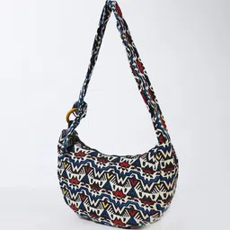 LULU & SKY Geometric Printed Structured Handheld Bag with Quilted image 2
