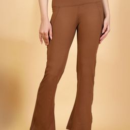 Invincible Women Flared-Fit High-Rise Ankle-Length Gym Tights-image-86