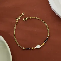ATIBELLE Gold-Plated Kundan Studded And Beads Mangalsutra-30