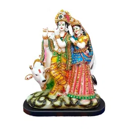 Craft N Decor Aura White Radha Krishna Religious Idol Showpiece-image-25