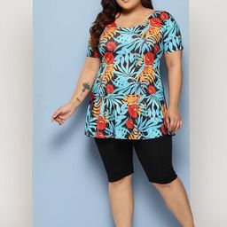 Aarika Plus Size Floral Printed Swim Suit-picture-10