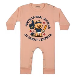 Arvesa Kids-Unisex Peach Cotton Rompers-picture-23