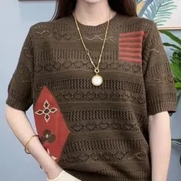 KPOP Women Solid Round Neck Pullover-image-72