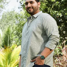 Instafab Plus Plus Size Comfort Leaflet Floral Printed Spread Collar Cotton Shirt-image-88
