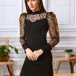 ZEUGEN Women Puff Sleeve Bodycon Dress-picture-41