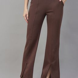 98 Degree North Women Flared Mid-Rise Trousers-picture-33