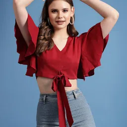 BEING NAUGHTY Women Kimono Sleeve Blouson Crop Top-picture-16