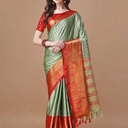DIVASTRI Woven Design Zari Silk Cotton Saree-picture-53