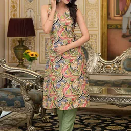 AKS Women Printed Regular Kurta with Trousers-picture-23