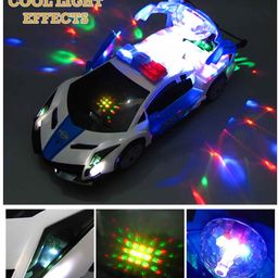 Fiddlerz 360 Degree Transparent Bump N Go Toy Car with 3D Flashing Lights - Multicolour image 5