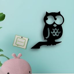 Loops n knots 3-Pcs Black Wooden Wise Owl Wall Decors-11