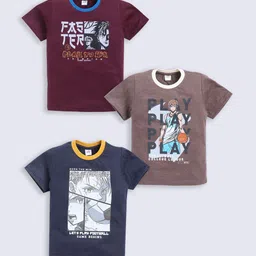 Here&Now X Game Begins Boys Assorted Pack Of 3 Printed T-shirts-image-24