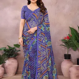 Moda Rapido Bandhani Printed Saree With Unstitched Blouse Piece-image-10