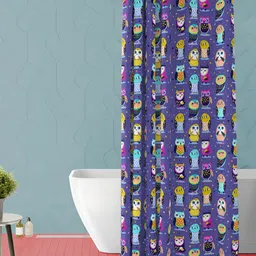 ArtzFolio Purple and Yellow Graphic Printed Waterproof Shower Curtain-image-4