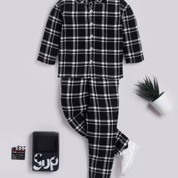 Clt.s Unisex Kids Checked Night suit-picture-11