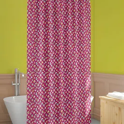 ArtzFolio Pink & White Printed Waterproof Shower Curtain-10
