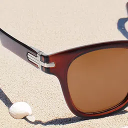 HASHTAG EYEWEAR Unisex Square Sunglasses with Polarised Lens TT Polarized-30005-BRN-1804 image 2