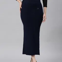TWIN BIRDS Women Navy Blue Straight Fit Saree Shapewear-image-82