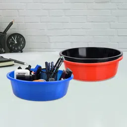 Kuber Industries Red and Black 3 Pieces Multipurpose Storage Desk Organisers-80