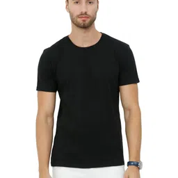 ECOLINE Clothing Men Bio Finish Solid Round Neck Cotton T-shirt-5