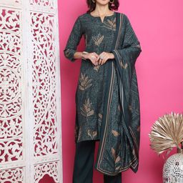 Stylee LIFESTYLE Printed Pure Silk Unstitched Dress Material-image-30