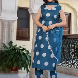 HETVI CREATION Women Printed Regular Kurta with Trousers & With Dupatta-picture-23