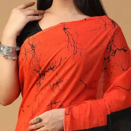 BALOOBI Half and Half Block Print Saree image 5