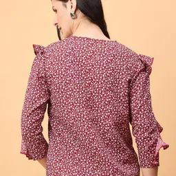 NEESH Geometric Print Crepe Styled Back Top image 4