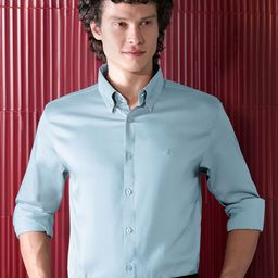 Beyoung Men Spread Collar Solid Cotton Slim Fit Casual Shirt-image-56