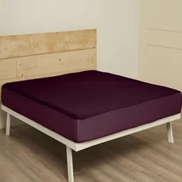 wakefit Purple Terry Breathable Single Fitted Mattress Protector-image-91