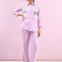MISRI Shirt Collar Neck Shirt With Trousers Co-Ords-image-50
