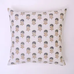 Block N Style White & Beige Floral Square Cushion Covers-picture-31