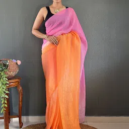 Mitera Ombre Pure Georgette Saree With Unstitched Blouse Piece-picture-18