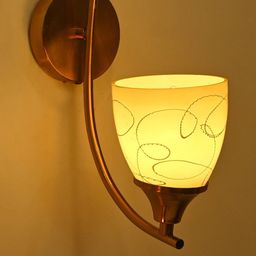 1ST TIME Yellow & White Printed Glass Traditional Cylinder Wall Lamps Wall Lamps-picture-49