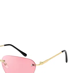 Mast & Harbour Unisex Square Sunglasses with UV Protected Lens Rimless pink image 3