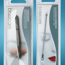 basicare Set Of 2 Blackhead Remover With Loop & Slant Tweezers-12