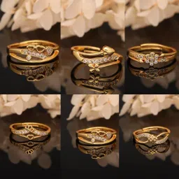 Ring for women Adjustable Ring set Alloy Cubic Zirconia Gold Plated Ring Set-image-94