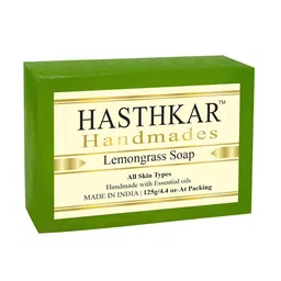 Hasthkar Set of 4 Lemongrass Handmade Soaps for All Skin Types - 125 g Each image 4
