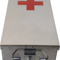 SS Rectangular (Empty) Medicines Storage/First Aid Box For all use Size-12 Inch First Aid Kit-image-1