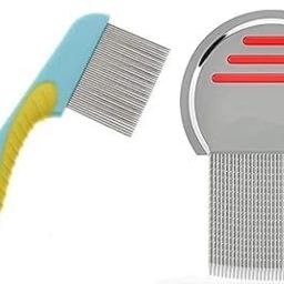 2 Pieces Fine Metal Teeth Stainless Steel Lice & Nits Removal Comb for Al e8-image-49