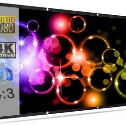 Moiz 100" Inch Projector Screen (Foldable) 7 x 5 Feet 4:3 Ratio 3D UHD Supported Design 125 Projector Screen (Width 213 cm x 152 cm Height)-36