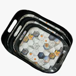 Printed Serving Tray, Modern & Elegant Finish Tray (pack of 3) Tray-17