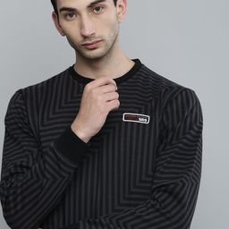 The Indian Garage Co Men Grey Cotton Striped Sweatshirt-picture-52