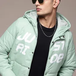 The Roadster Lifestyle Co. Typography Printed Hooded Padded Jacket-image-82