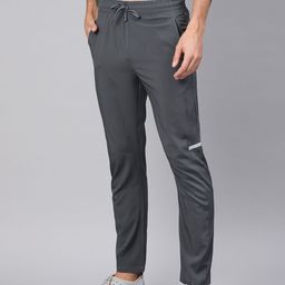 HRX by Hrithik Roshan Men Grey Solid Rapid-Dry Running Track Pants-image-60