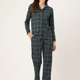 Nite Flite Checked Pure Cotton Night suit-image-38