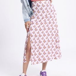 glitchez Women Winged Romance Split Flow Midi Skirt-picture-14