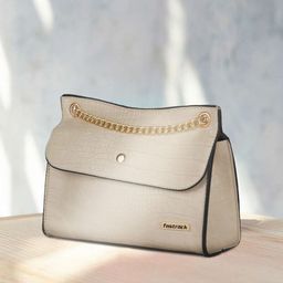 Fastrack Beige Textured Shoulder Bag-10