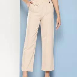 Aarika Women Solid Relaxed Fit Trousers-image-22