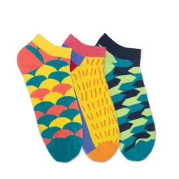hexafun Pack Of 3 Assorted Ankle-Length Pure Cotton Socks-picture-53